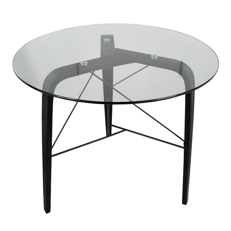 LumiSource Trilogy Round Dinette Table, Black/Clear Glass