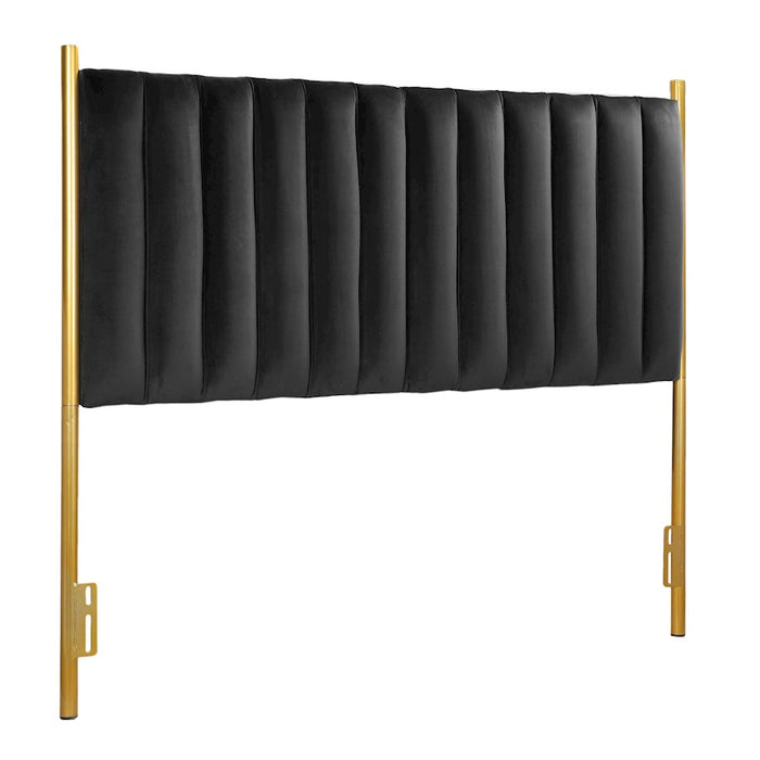 LumiSource Chloe Headboard in Gold Steel/Black Velvet - HB-CHLOEAUVBK