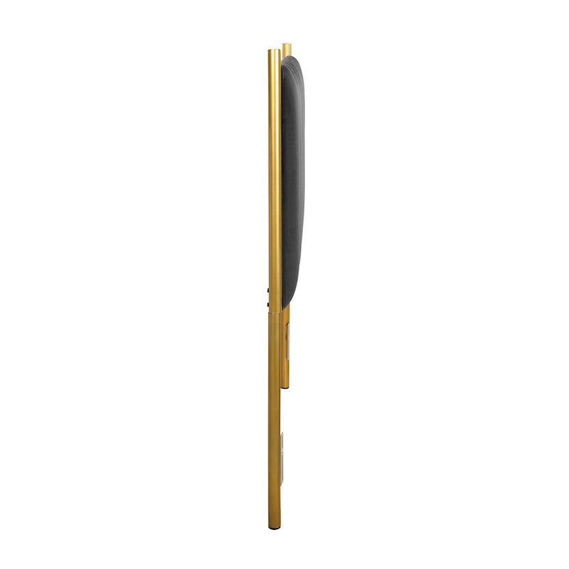 LumiSource Chloe Headboard in Gold Steel/Black Velvet