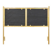 LumiSource Chloe Queen Headboard | Glam Gold Metal and Grey Velvet | Bedroom & Guest Room | 64 x 3 x 52 in | Model HB-CHLOEAUVGY