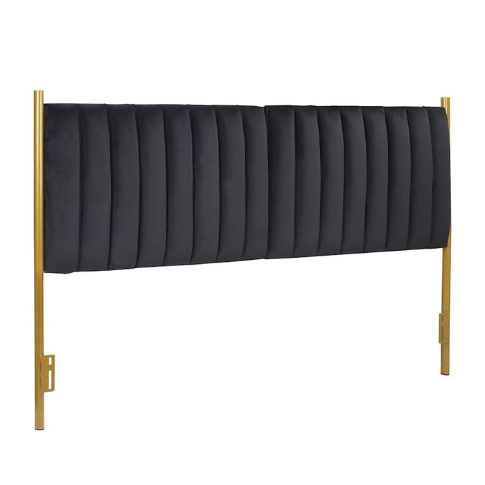 LumiSource Chloe King Headboard in Gold Steel/Black Velvet - HB-CHLOEKINGAUVBK