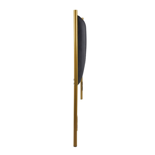 LumiSource Chloe King Headboard in Gold Steel/Black Velvet