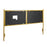 LumiSource Chloe King Headboard in Gold Steel/Black Velvet