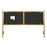 LumiSource Chloe King Headboard in Gold Steel/Black Velvet