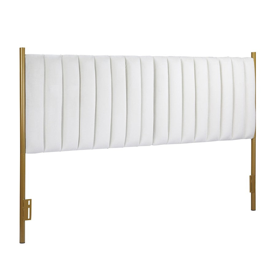 LumiSource Chloe Headboard in Gold Steel/Cream Velvet - HB-CHLOEKINGAUVCR