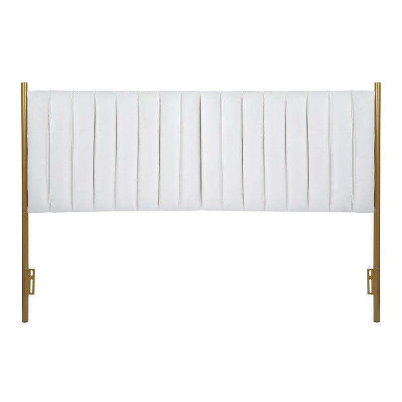 LumiSource Chloe Headboard in Gold Steel/Cream Velvet