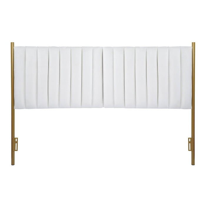 LumiSource Chloe Headboard in Gold Steel/Cream Velvet