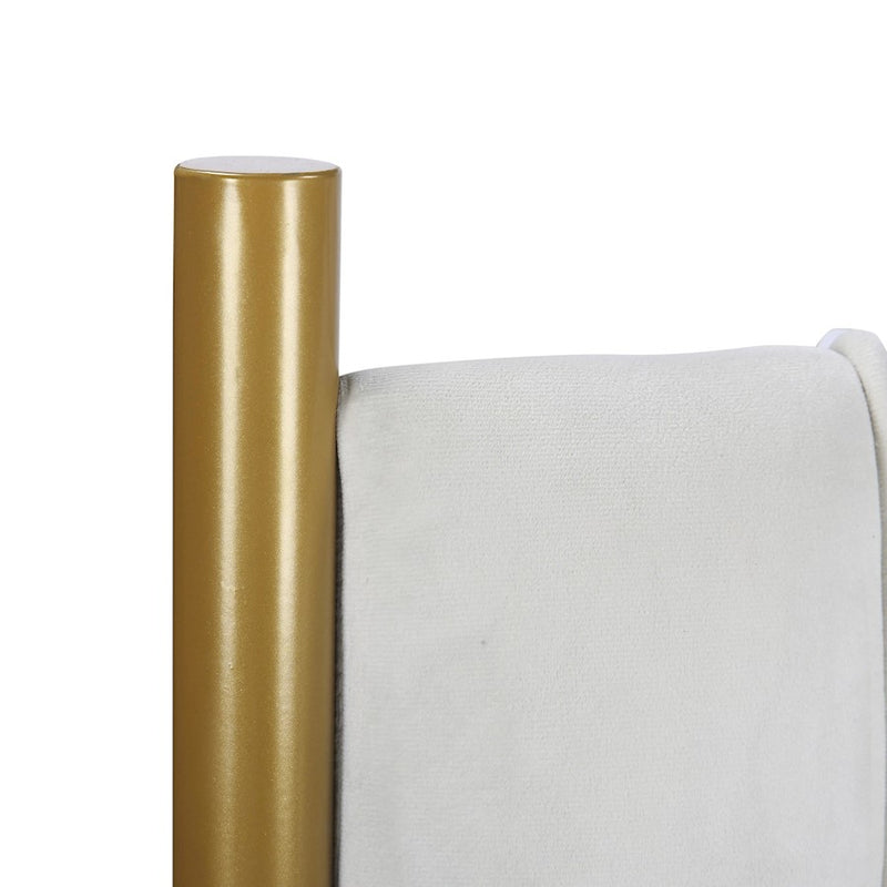 LumiSource Chloe Headboard in Gold Steel/Cream Velvet