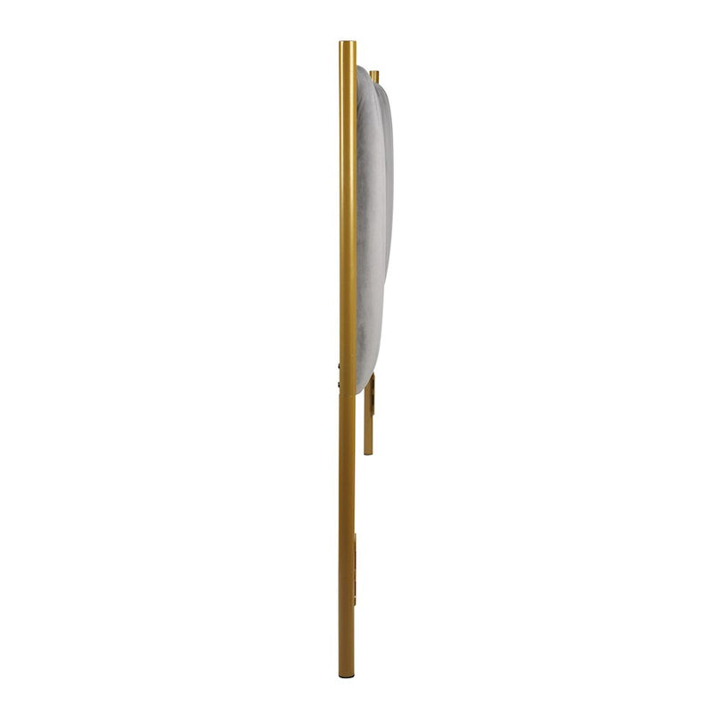 LumiSource Chloe Headboard in Gold Steel/Grey Velvet