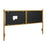 LumiSource Chloe Headboard in Gold Steel/Sage Green Velvet