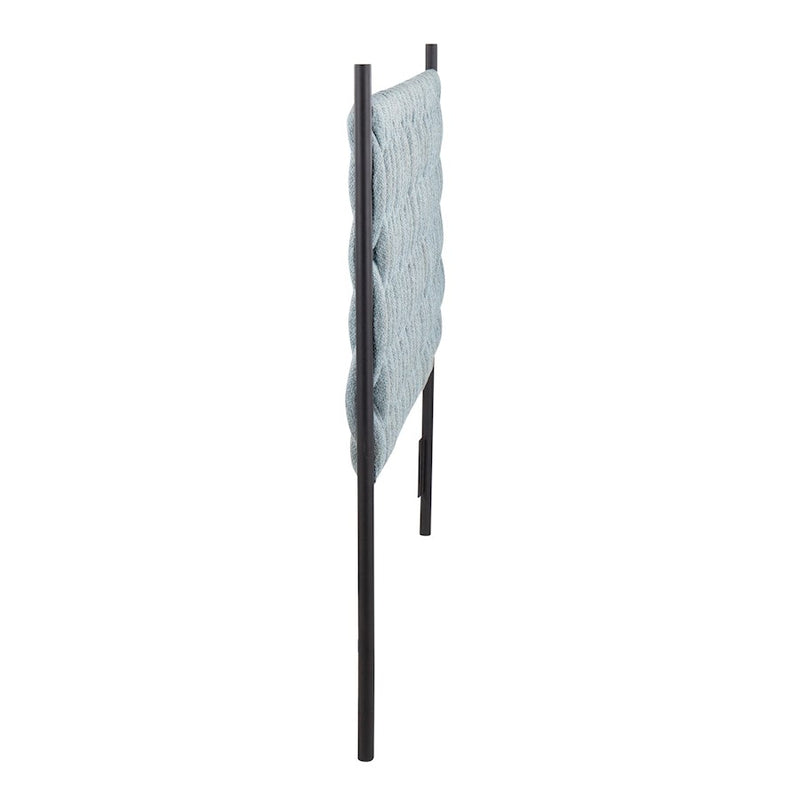 LumiSource Braided Matisse Headboard, Black Metal/Blue Fabric