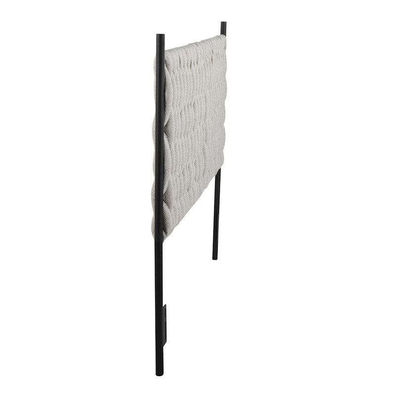LumiSource Braided Matisse Queen Headboard | Contemporary Black Metal and Cream Fabric | Bedroom & Guest Room | Model HBQ-BRAIDMATBKCR