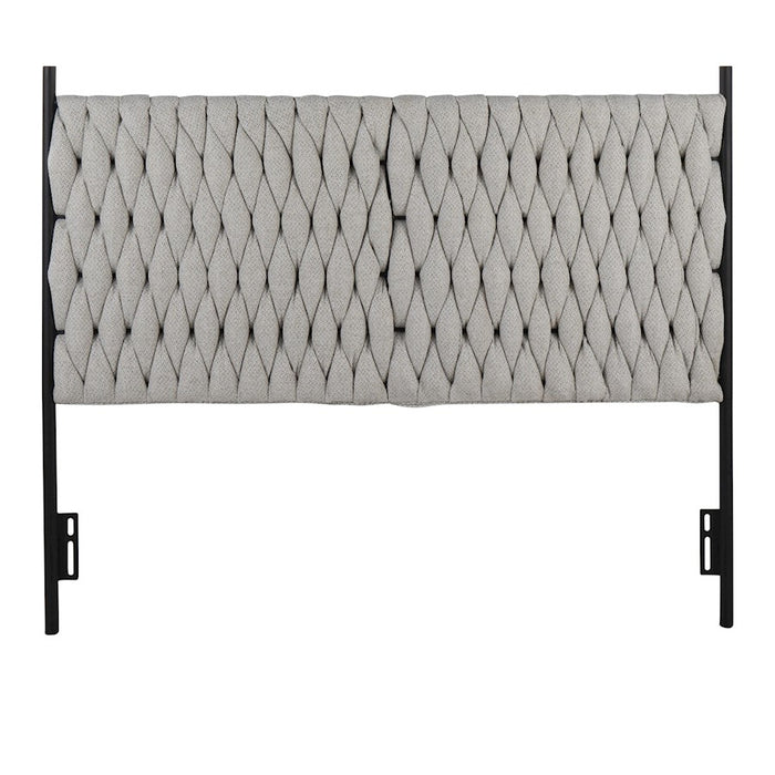 LumiSource Braided Matisse Headboard, Black/Cream Fabric