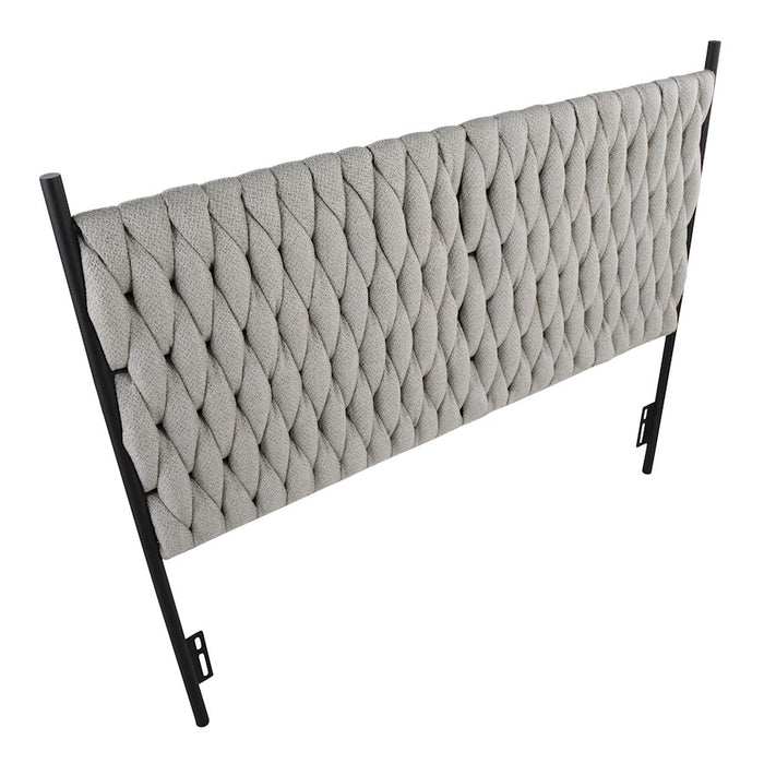 LumiSource Braided Matisse Headboard, Black/Cream Fabric