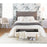 LumiSource Braided Matisse Headboard, Black Metal/Grey Fabric
