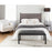 LumiSource Braided Matisse Headboard, Black Metal/Grey Fabric