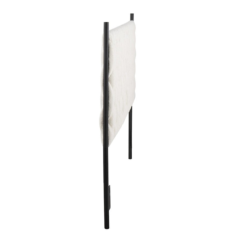 LumiSource Braided Matisse Headboard, Black/Cream Sherpa - HBQ-BRDMATSHRPABKCR