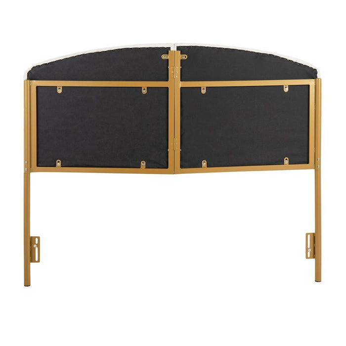 LumiSource Lindsey Headboard in Gold Steel/Cream Velvet