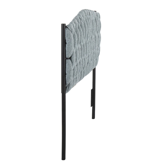 LumiSource Braided Matisse Twin Headboard, Black/Blue Fabric