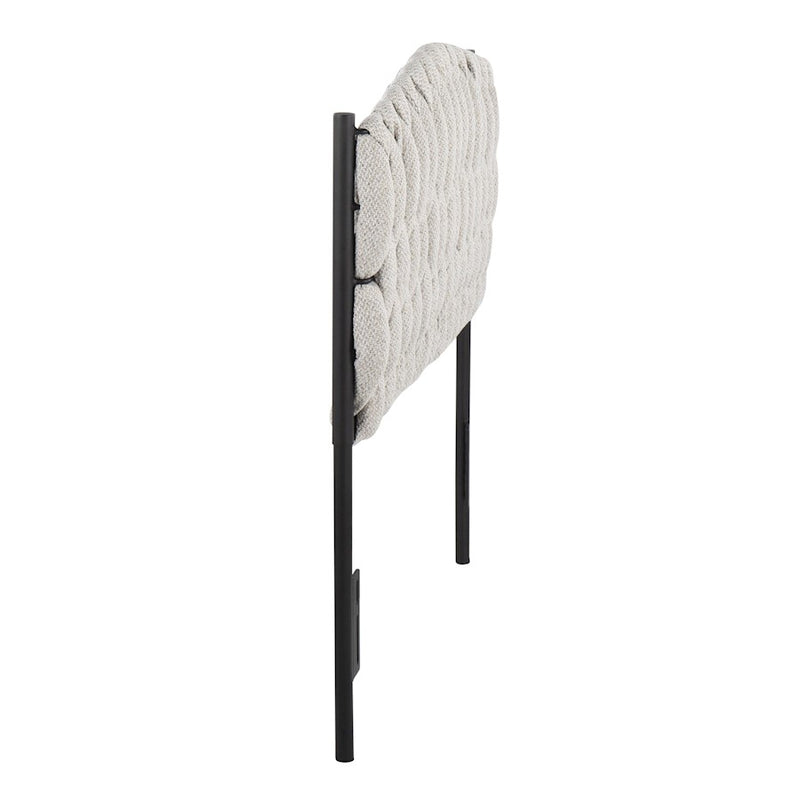 LumiSource Braided Matisse Twin Headboard, Black/Cream Fabric