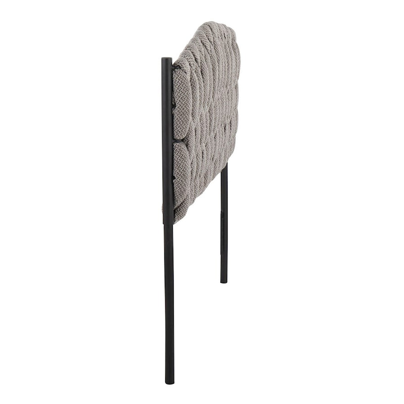 LumiSource Braided Matisse Twin Headboard, Black/Grey Fabric