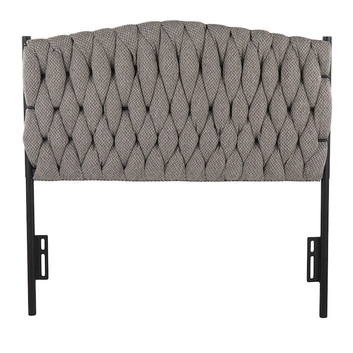 LumiSource Braided Matisse Twin Headboard, Black/Grey Fabric