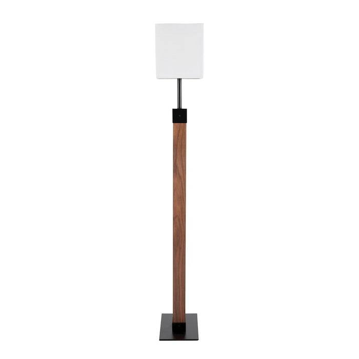 LumiSource Live Edge Floor Lamp, Black/Walnut/White