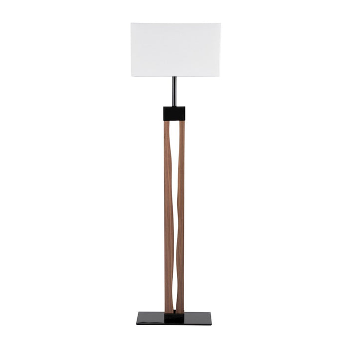 LumiSource Live Edge Floor Lamp, Black/Walnut/White