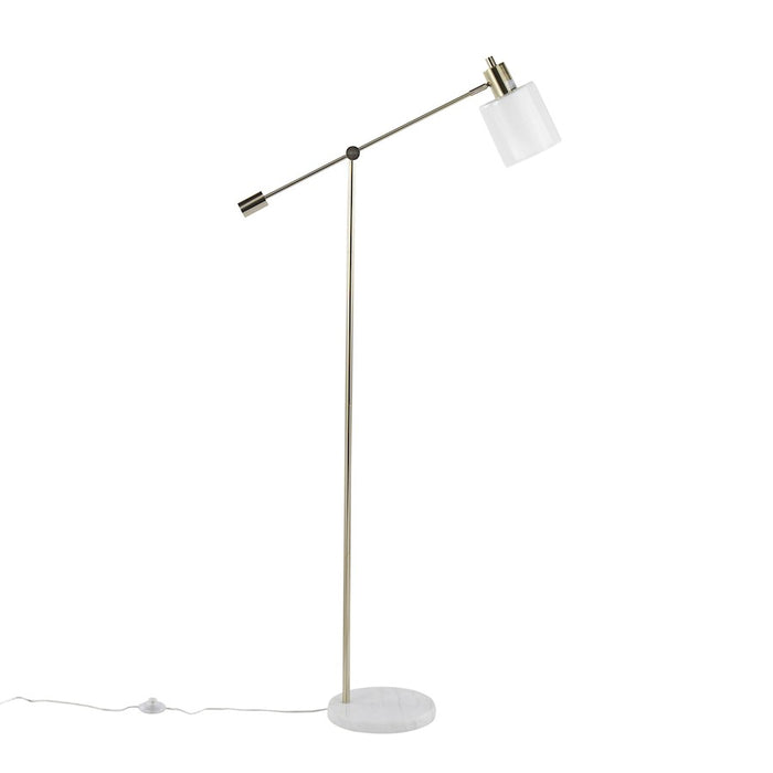 LumiSource Marcel Floor Lamp, White/Gold/Clear