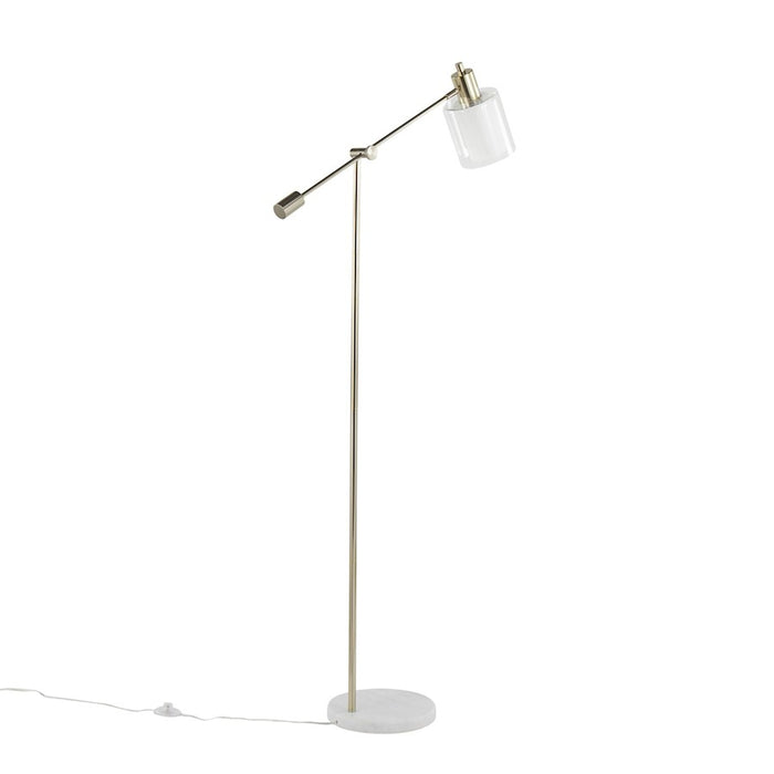 LumiSource Marcel Floor Lamp, White/Gold/Clear
