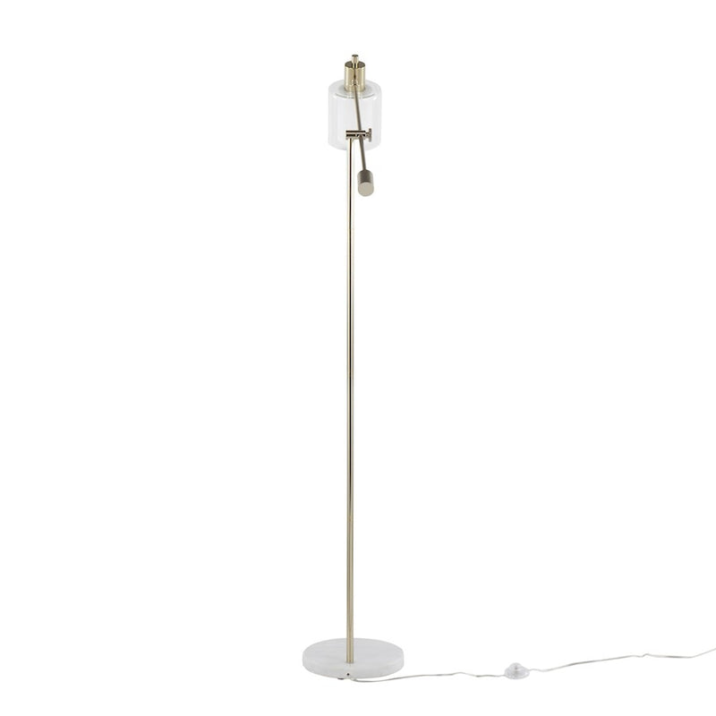LumiSource Marcel Floor Lamp, White/Gold/Clear