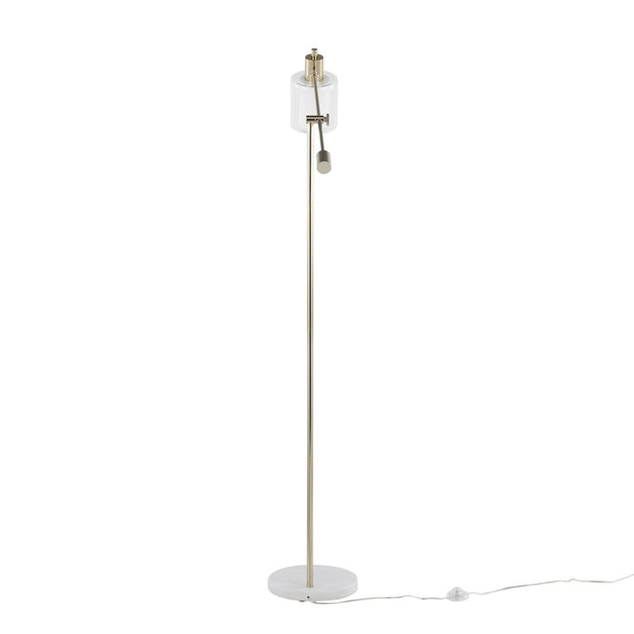 LumiSource Marcel Floor Lamp, White/Gold/Clear