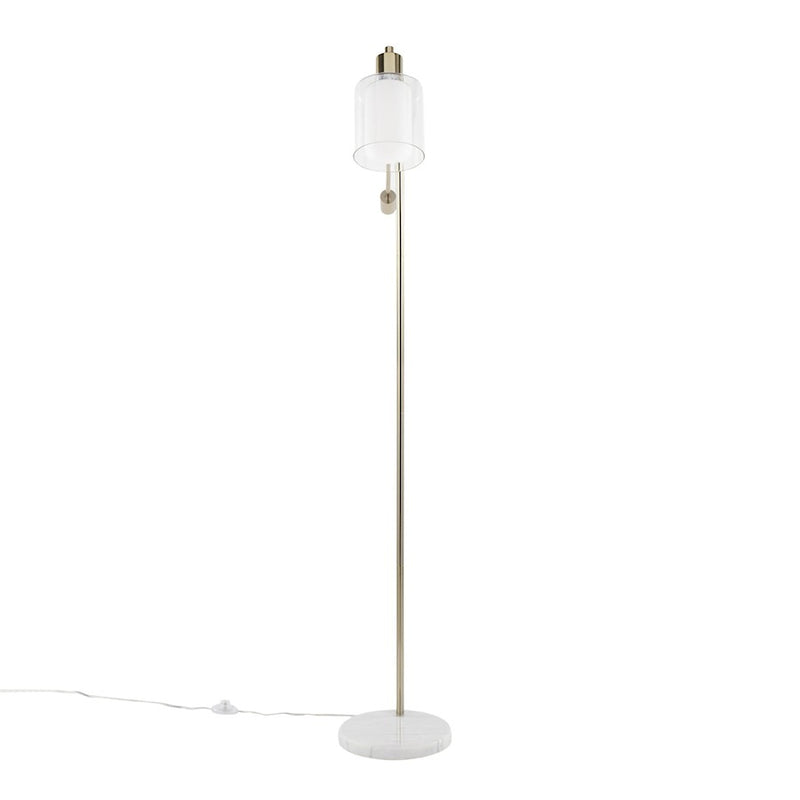 LumiSource Marcel Floor Lamp, White/Gold/Clear