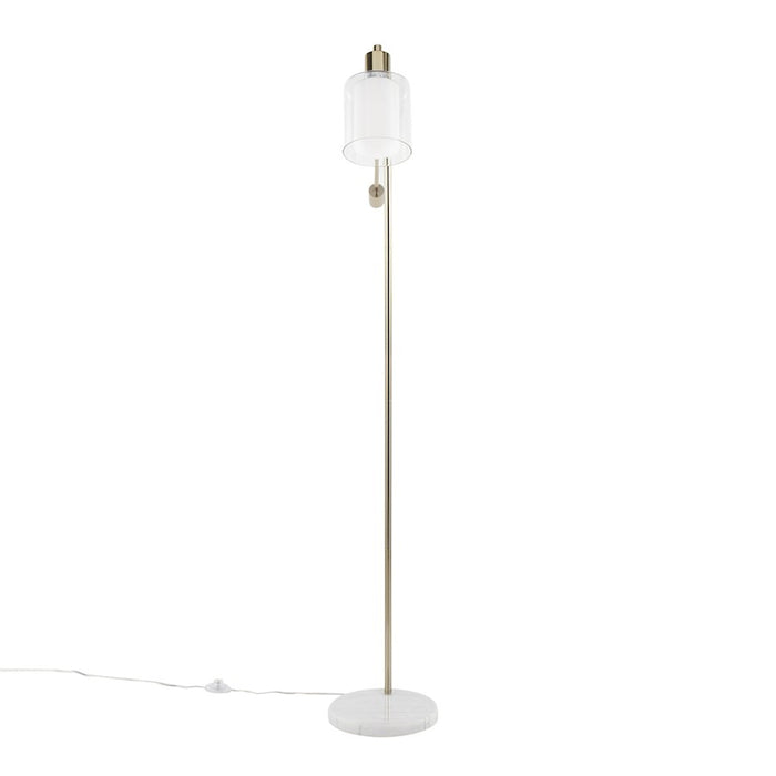 LumiSource Marcel Floor Lamp, White/Gold/Clear