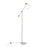 LumiSource Marcel Floor Lamp, White/Nickel/Clear