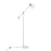 LumiSource Marcel Floor Lamp, White/Nickel/Clear