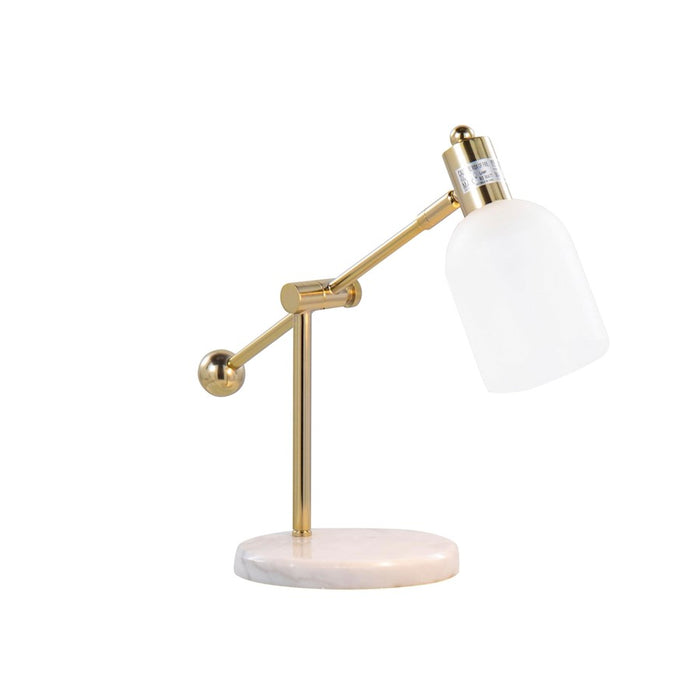 LumiSource Marcel Table Lamp in Gold Metal/Frosted Glass