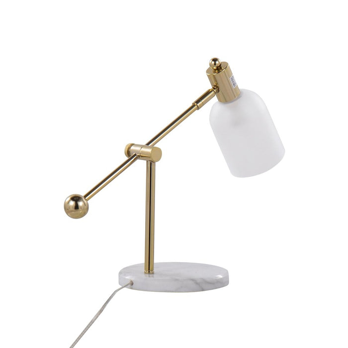 LumiSource Marcel Table Lamp in Gold Metal/Frosted Glass