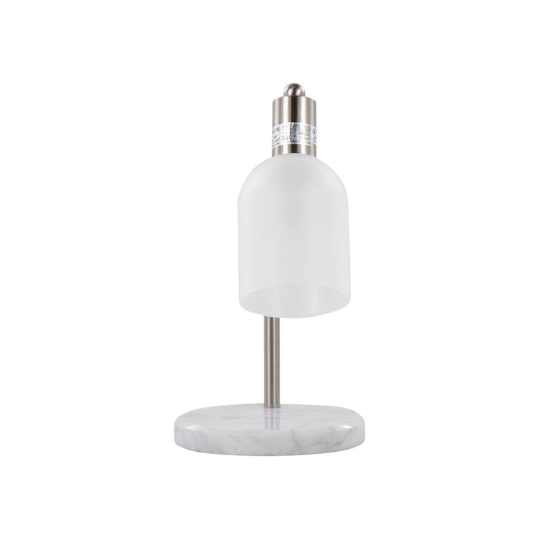 LumiSource Marcel Table Lamp in Nickel Metal/Frosted Glass