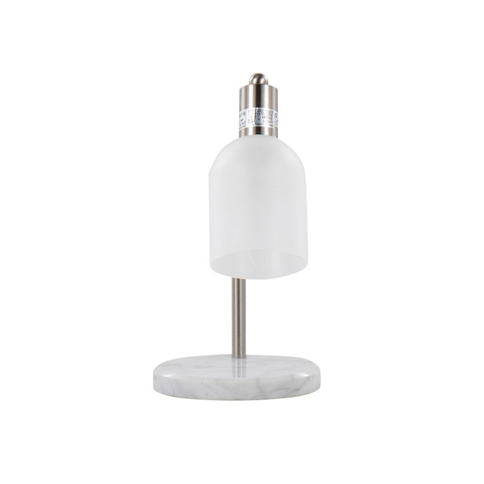 LumiSource Marcel Table Lamp in Nickel Metal/Frosted Glass