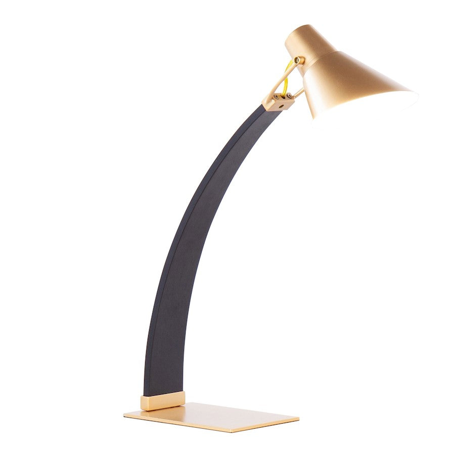 LumiSource Noah Table Lamp, Black Wood/Gold Metal - L-NOAHTBBKAU