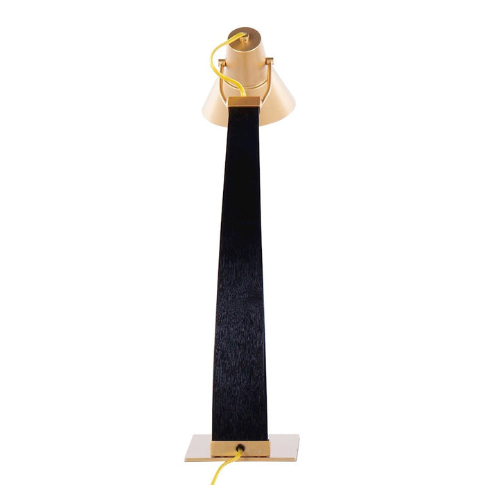 LumiSource Noah Table Lamp, Black Wood/Gold Metal