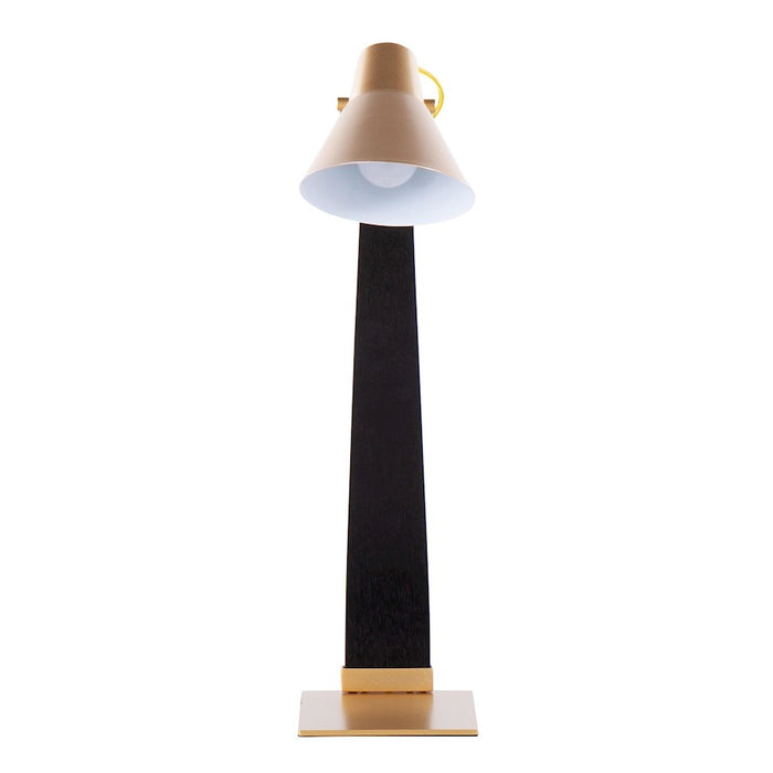 LumiSource Noah Table Lamp, Black Wood/Gold Metal
