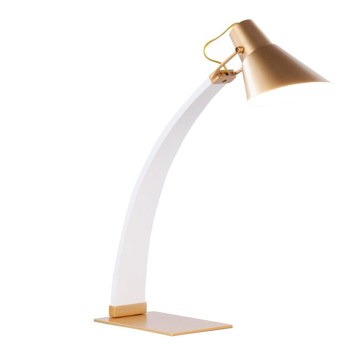LumiSource Noah Table Lamp, White Wood/Gold Metal - L-NOAHTBWAU
