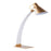 LumiSource Noah Table Lamp, White Wood/Gold Metal