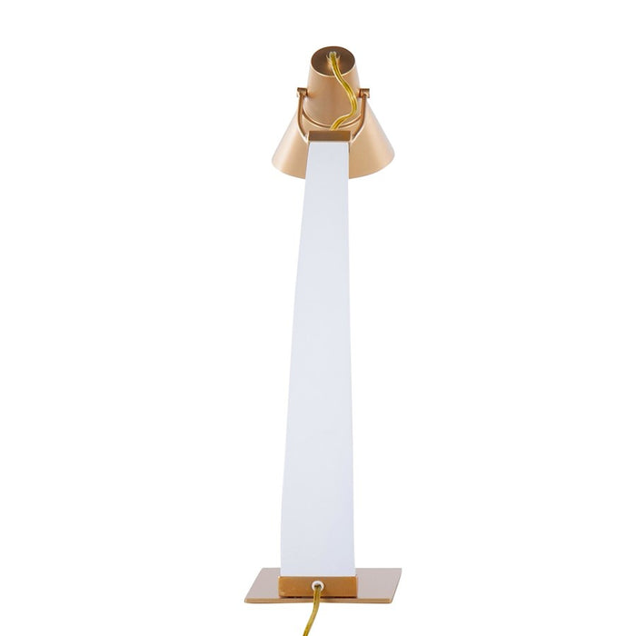 LumiSource Noah Table Lamp, White Wood/Gold Metal