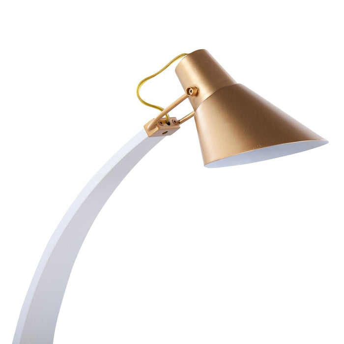 LumiSource Noah Table Lamp, White Wood/Gold Metal