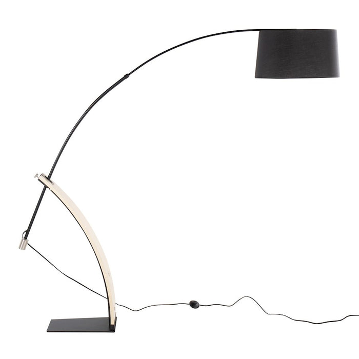 LumiSource Robyn Floor Lamp, Natural Wood/Black