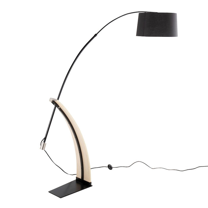 LumiSource Robyn Floor Lamp, Natural Wood/Black
