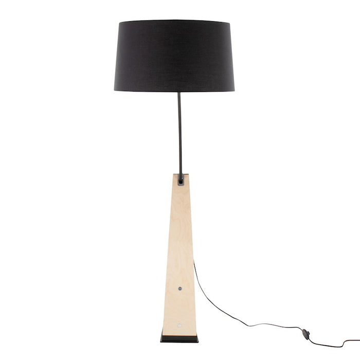 LumiSource Robyn Floor Lamp, Natural Wood/Black